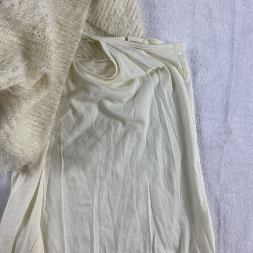 Sleeping on Snow Anthropologie Sweater Dress XS Grey Cream Eyelash Wool Alpaca - Picture 6 of 9